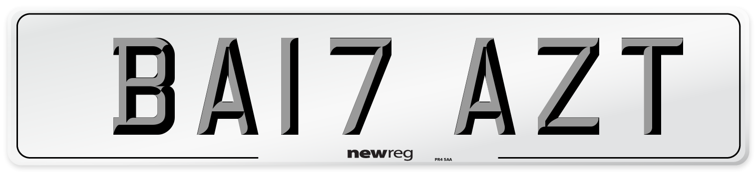 BA17 AZT Number Plate from New Reg
